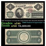 1862 $2 Large Size Legal Tender Note "Greenback" A