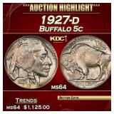 1927-d Buffalo Nickel 5c ms64 SEGS