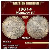 1901-p Morgan Dollar $1 ms62+ USCG