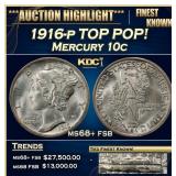 1916-p Mercury Dime TOP POP! 10c ms68+ fsb SEGS