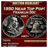 1950 Proof Franklin Half Dollar Near Top Pop! 50c