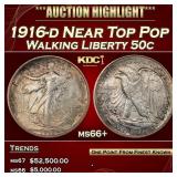 1916-d Walking Liberty Half Dollar Near Top Pop 50