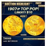 1907-p Gold Liberty Eagle TOP POP! $10 ms66 SEGS
