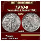 1918-s Walking Liberty Half Dollar 50c ms63 USCG
