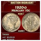 1920-d Mercury Dime 10c ms66+ SEGS