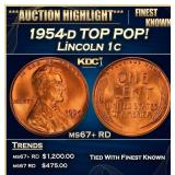 1954-d Lincoln Cent TOP POP! 1c ms67+ RD SEGS