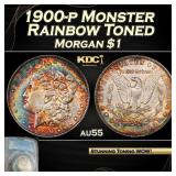 PCGS 1900-p Morgan Dollar Monster Rainbow Toned $1