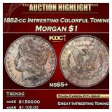 1882-cc Morgan Dollar Intresting Colorful Toning $
