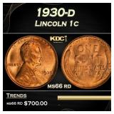 1930-d Lincoln Cent 1c Grades ms66 rd