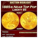 1885-s Gold Liberty Half Eagle Near Top Pop $5 ms6