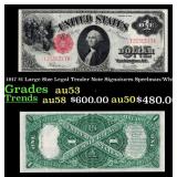 1917 $1 Large Size Legal Tender Note Grades Select