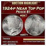 1924-p Peace Dollar Near Top Pop $1 ms67+ SEGS