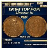 1919-s Lincoln Cent TOP POP! 1c ms66 bn SEGS