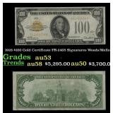 1928 $100 Gold Certificate FR-2405 Signatures Wood