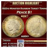 PCGS 1923-d Peace Dollar Monster Rainbow Target To