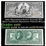1896 $2 Large Size Silver Certificate "Educational