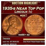 1935-s Lincoln Cent Near Top Pop 1c ms66+ rd SEGS