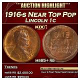 1916-s Lincoln Cent Near Top Pop 1c ms65+ rb SEGS