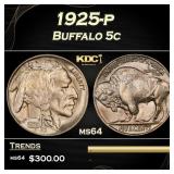 1925-p Buffalo Nickel 5c Grades ms64