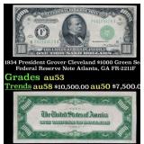 1934 $1000 Green Seal Federal Reserve Note Preside