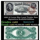 1880 $2 Large Size Legal Tender Note Grades Select