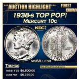 1938-s Mercury Dime TOP POP! 10c ms68+ fsb SEGS