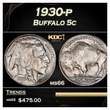 1930-p Buffalo Nickel 5c Grades ms66