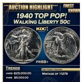 1940 Proof Walking Liberty Half Dollar TOP POP! 50