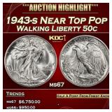 1943-s Walking Liberty Half Dollar Near Top Pop 50