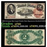 1880 $2 Large Size Legal Tender Note Grades xf Sig