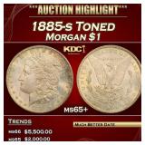 1885-s Morgan Dollar Toned $1 ms65+ SEGS