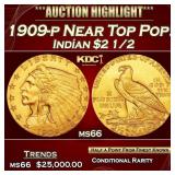 1909-p Gold Indian Quarter Eagle Near Top Pop! $2