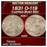 1831 O-119 Capped Bust Half Dollar 50c ms63 USCG