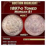 1897-o Morgan Dollar Toned $1 ms62+ USCG