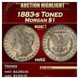 1883-s Morgan Dollar Toned $1 ms62 USCG