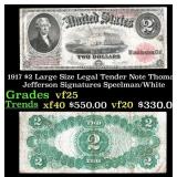 1917 $2 Large Size Legal Tender Note Thomas Jeffer