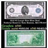 1914 $5 Large Size Blue Seal Federal Reserve Note