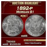 1892-p Morgan Dollar $1 ms65 SEGS