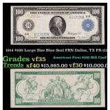 1914 $100 Large Size Blue Seal FRN Dallas, TX Grad