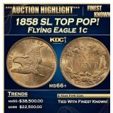 1858 SL Flying Eagle Cent TOP POP! 1c ms66+ SEGS