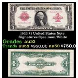 1923 $1 United States Note Grades Select AU Signat