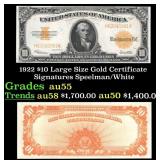 1922 $10 Large Size Gold Certificate Grades Choice
