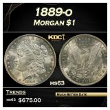 1889-o Morgan Dollar $1 Grades ms63