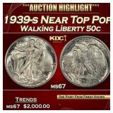 1939-s Walking Liberty Half Dollar Near Top Pop 50