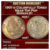 1901-o Morgan Dollar Colorfully Toned Near Top Pop