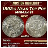 1892-o Morgan Dollar Near Top Pop $1 ms66+ SEGS