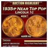 1935-p Lincoln Cent Near Top Pop 1c ms68 rd SEGS