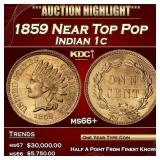 1859 Indian Cent Near Top Pop 1c ms66+ SEGS