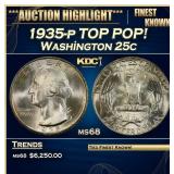 1935-p Washington Quarter TOP POP! 25c ms68 SEGS