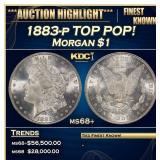 1883-p Morgan Dollar TOP POP! $1 ms68+ SEGS
